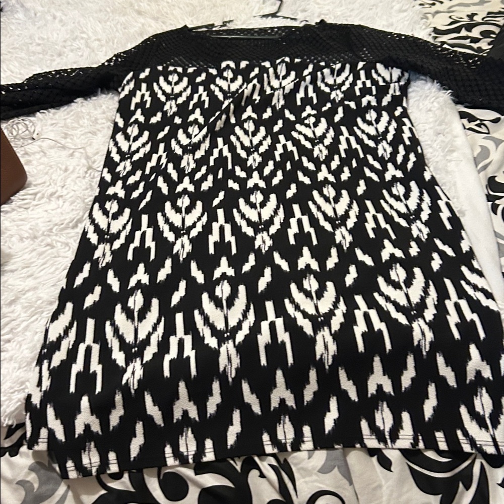 Black and White Patterned Dress